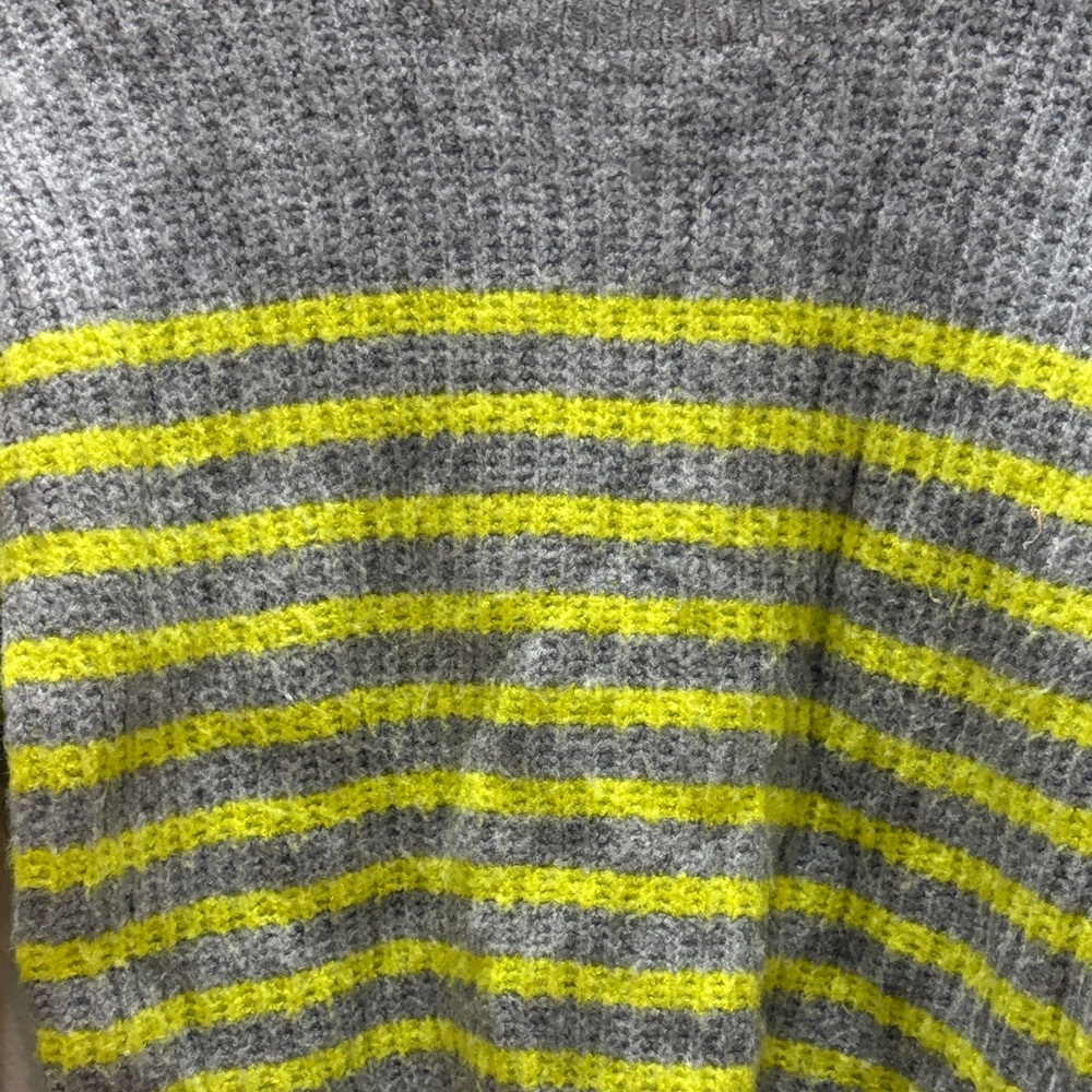 Anthropologie Gray and Yellow Striped Sweater XSP - Picture 6 of 8